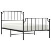 vidaXL Metal Bed Frame without Mattress with Footboard Black 107x203cm