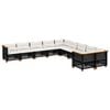vidaXL 10 Piece Garden Sofa Set with Cushions Black Poly Rattan
