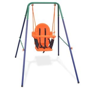 vidaXL Toddler Swing | Blue, Green, Orange | Steel, Plastic | Standard | Durable