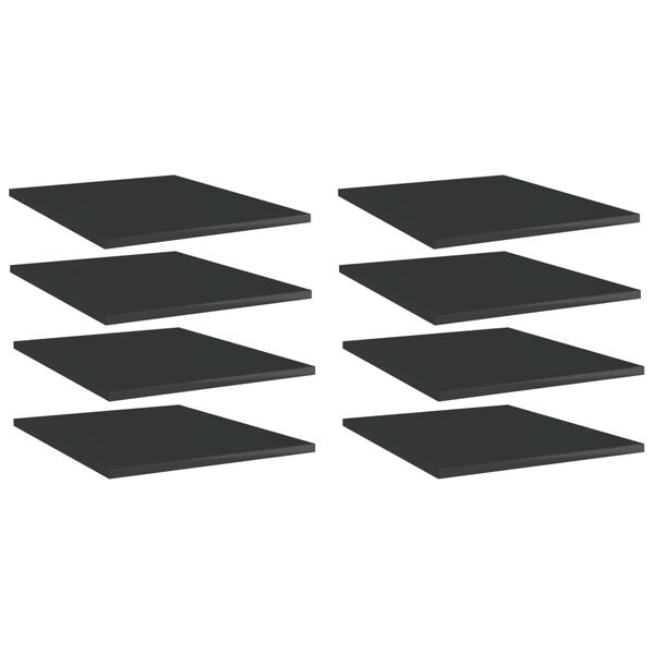 vidaXL Bookshelf Boards 8 pcs High Gloss Black 40x50x1.5 cm Engineered Wood