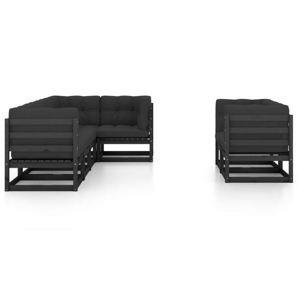 vidaXL 7 Piece Garden Lounge Set with Cushions Solid Pinewood