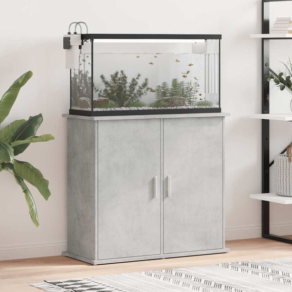 vidaXL Aquarium Stand Concrete Grey 81x36x73 cm Engineered Wood