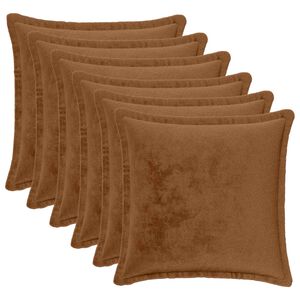 vidaXL Throw Pillow 6 pcs HOUTEN Light Brown 45 x 45 cm Flannel