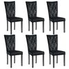 vidaXL Dining Chairs 6 pcs Black Velvet
