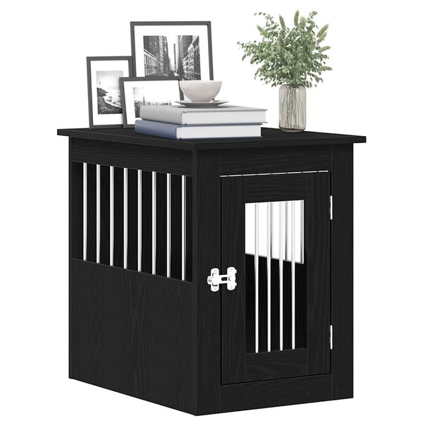 vidaXL Dog Crate Furniture Black Oak 45x62x59 cm Engineered Wood