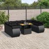 vidaXL 10 Piece Garden Sofa Set with Cushions Black Poly Rattan