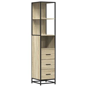 vidaXL Bathroom Cabinet Sonoma Oak 35x37,5x166 cm Engineered Wood