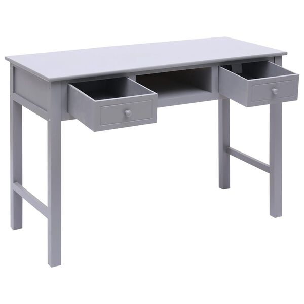 vidaXL Writing Desk Grey 110x45x76 cm Wood