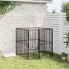 vidaXL Dog Playpen 4 Panel Black Galvanised Steel
