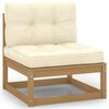 vidaXL 9 Piece Garden Lounge Set & Cushions Honey Brown Solid Pinewood