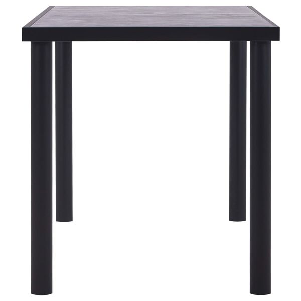 vidaXL Dining Table Black and Concrete Grey 140x70x75 cm MDF