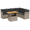 vidaXL 7 Piece Garden Sofa Set with Cushions Grey Poly Rattan