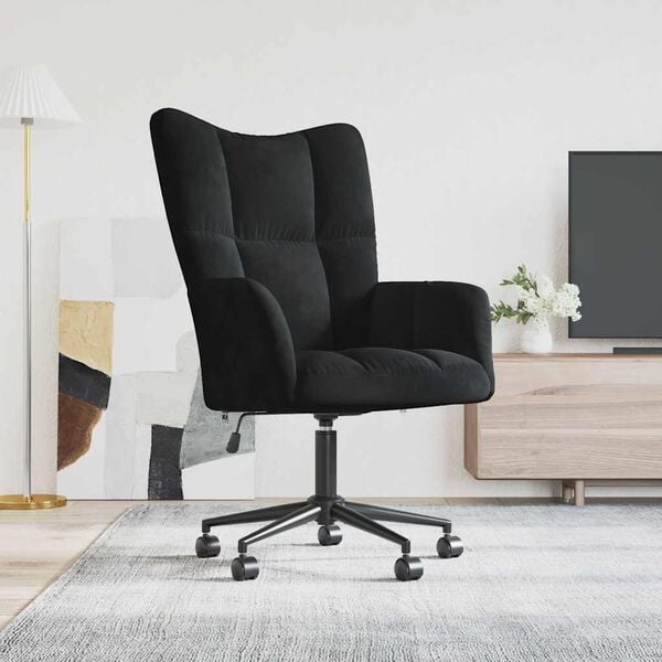 vidaXL Relaxing Chair Black Velvet