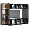 vidaXL 8 Piece TV Cabinet Set High Gloss Grey Engineered Wood