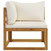 vidaXL 8 Piece Garden Lounge Set with Cushion Cream Solid Acacia Wood
