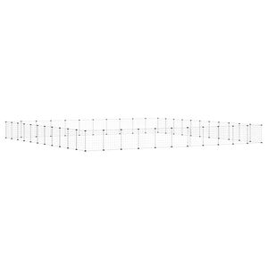vidaXL 44-Panel Pet Cage with Door Black 385x385x35 cm Steel