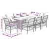 vidaXL 9 Piece Garden Dining Set with Cushions Black Poly Rattan