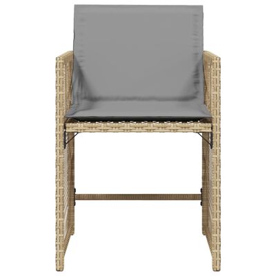 vidaXL Garden Chairs with Cushions 4 pcs Mix Beige Poly Rattan