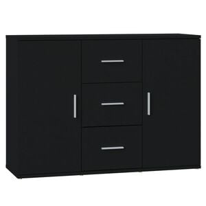 vidaXL Sideboard Black 91x29.5x65 cm Engineered Wood