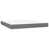 vidaXL Box Spring Bed with Mattress Dark Grey 153x203 cm Queen Size Fabric