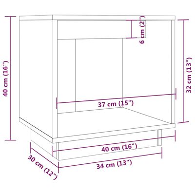 vidaXL Bedside Cabinet White 40x30x40 cm Solid Wood Pine