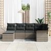 vidaXL Garden Sofa Set with Cushion 6 pcs Grey Poly Rattan