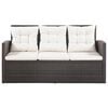 vidaXL 5 Piece Garden Lounge Set with Cushions Poly Rattan Brown