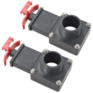 vidaXL Pool Gate Valve | Black | ABS | Medium | Pool Gate Valve | Rectangular