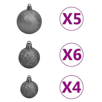 vidaXL Artificial Pre-lit Christmas Tree with Ball Set Gold 180 cm PET