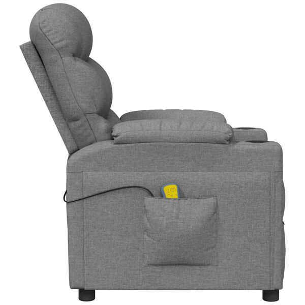 vidaXL Massage Chair Light Grey Fabric