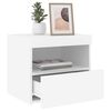 vidaXL Bedside Cabinet with LED Lights White 50x40x45 cm