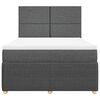 vidaXL Box Spring Bed with Mattress Dark Grey Queen Fabric