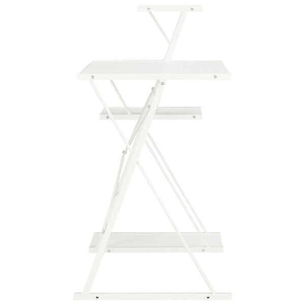 vidaXL Desk with Shelf White 116x50x93 cm
