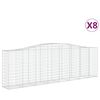 vidaXL Arched Gabion Baskets 8 pcs 400x50x120/140 cm Galvanised Iron