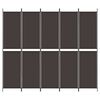 vidaXL 6-Panel Room Divider Brown 300x220 cm Fabric