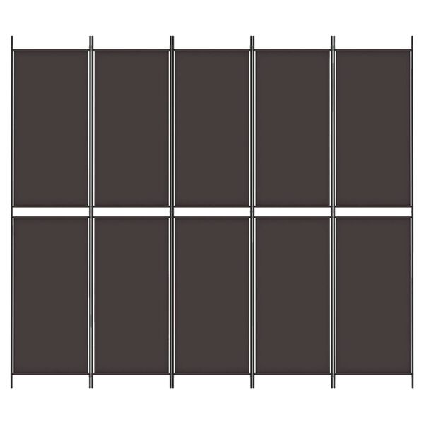vidaXL 6-Panel Room Divider Brown 300x220 cm Fabric