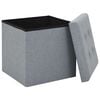 vidaXL Folding Storage Stools 2 pcs Light Grey Faux Linen