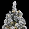 vidaXL Artificial Hinged Christmas Tree 300 LEDs & Flocked Snow 180 cm