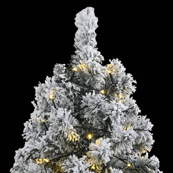 vidaXL Artificial Hinged Christmas Tree 300 LEDs & Flocked Snow 180 cm