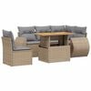vidaXL 6 Piece Garden Sofa Set with Cushions Beige Poly Rattan