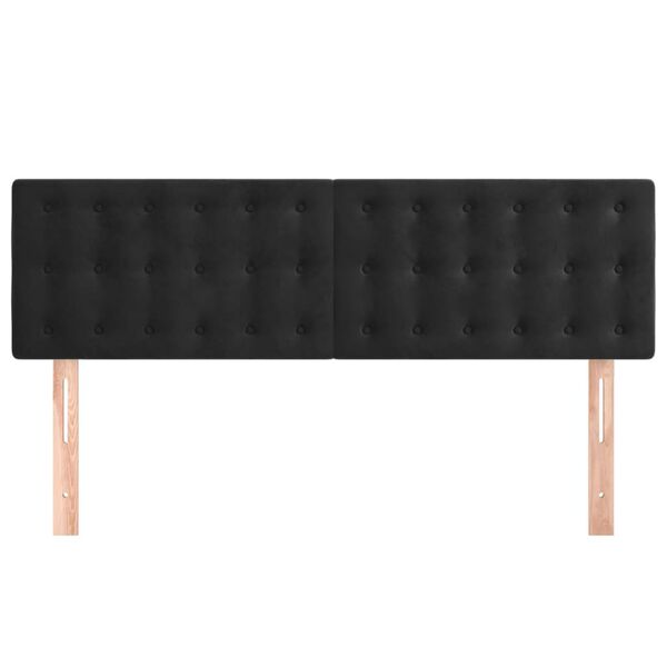 vidaXL Headboards Black 144x5x78/88 cm Velvet