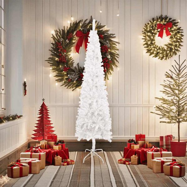 vidaXL Slim Christmas Tree White 180 cm