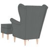vidaXL Armchair with Footstool Dark Grey Fabric
