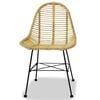 vidaXL Dining Chairs 4 pcs Natural Rattan