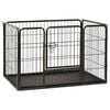 vidaXL Dog Playpen | Black | Powder-coated steel | 91.5x59x61 cm | Foldable