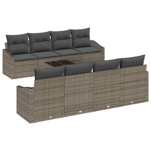 vidaXL Sofa Set 7 pcs Grey Poly Rattan