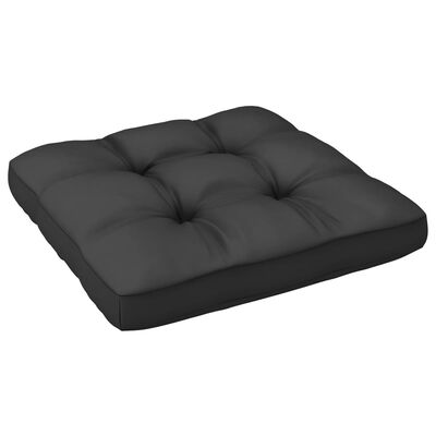 vidaXL Garden Footstool with Cushion Grey Solid Pinewood
