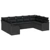 vidaXL Garden Sofa Set with Storage 9 pcs Black Poly Rattan