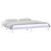 vidaXL LED Bed Frame without Mattress White 150x200 cm King Size Solid Wood