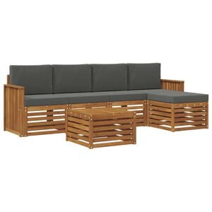 vidaXL Outdoor Sofa Set 6 pcs Natural and Anthracite